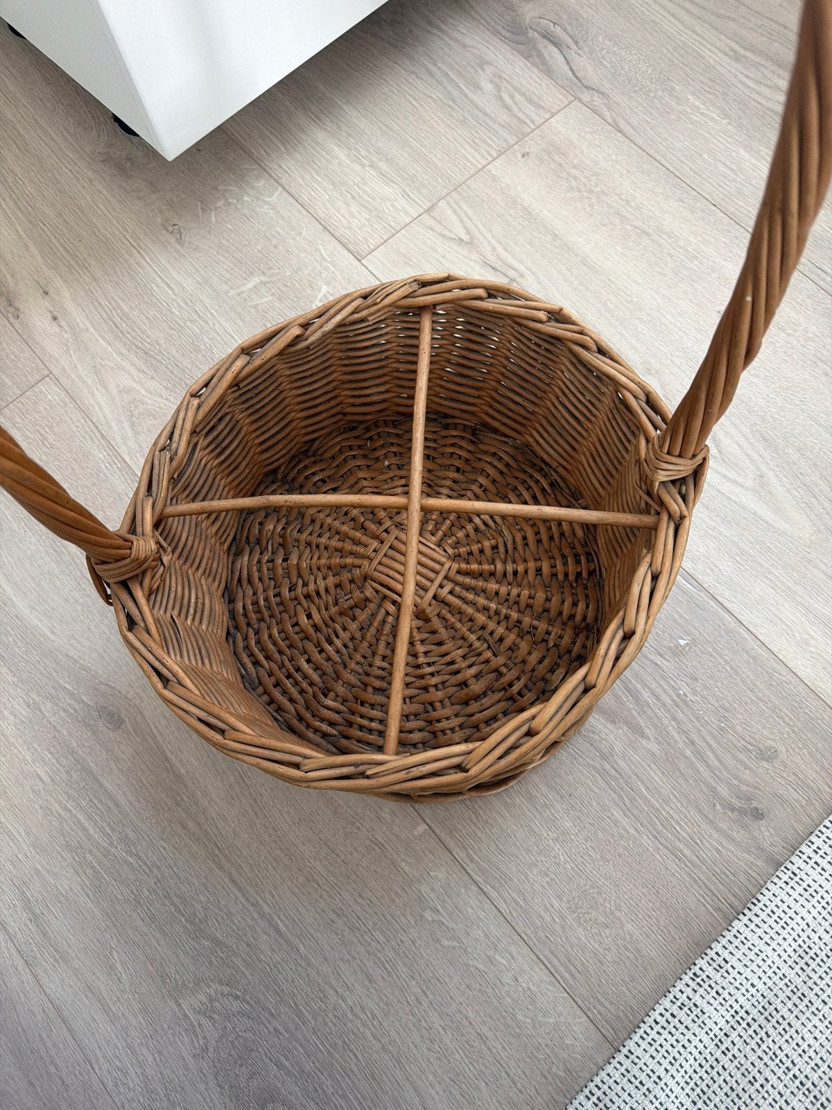 Rotan flessenmand / picknickmand, Ophalen, Natuurlijk materiaal, Bruin, Landelijk