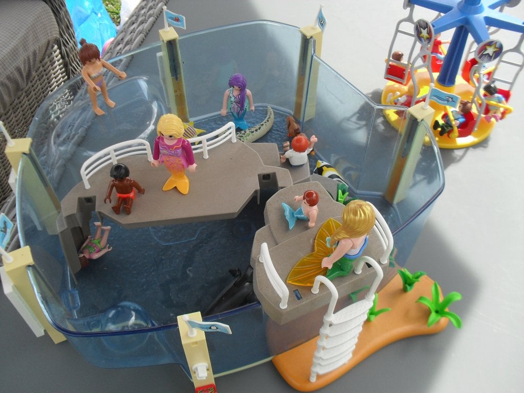 Playmobil zwembad met draaimolen setje no 16, Ophalen of Verzenden, Zo goed als nieuw