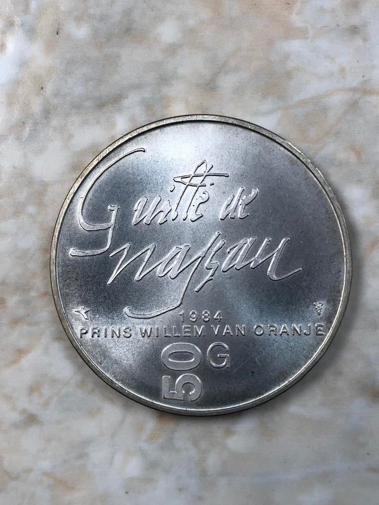 50 gulden 1984, zilver, Willem van Oranje., Verzenden, Koningin Beatrix, Zilver, Losse munt