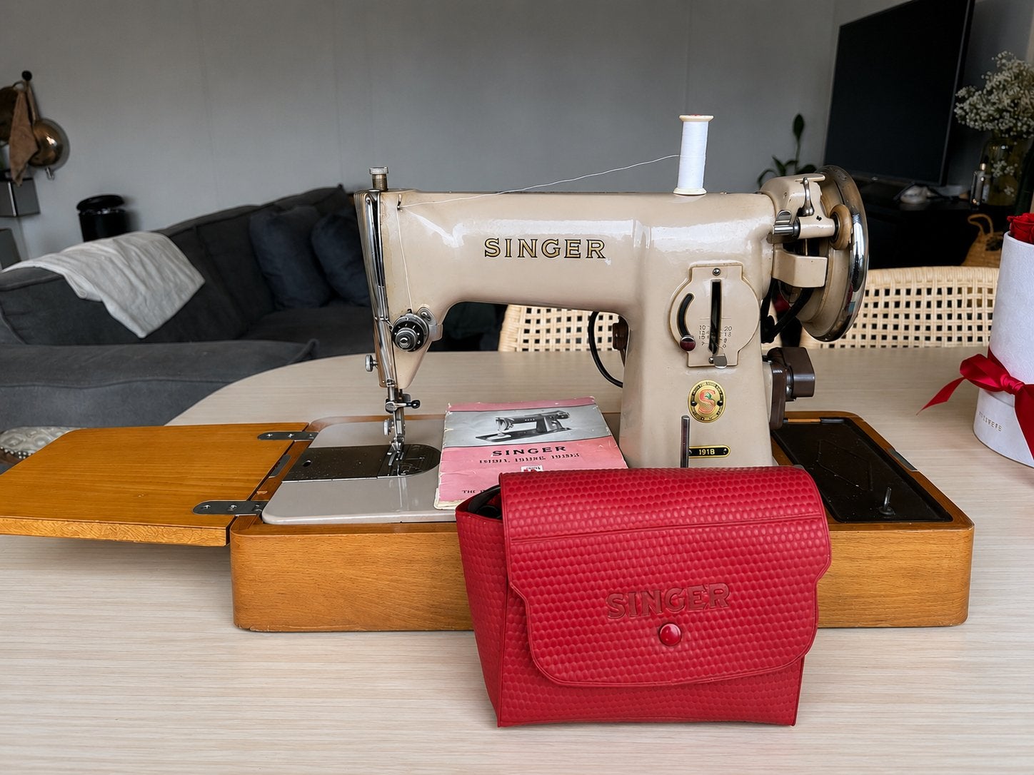 Vintage Singer Naaimachine 191B, Hobby en Vrije tijd, Naaimachines en Toebehoren, Gebruikt, Naaimachine, Singer, Ophalen