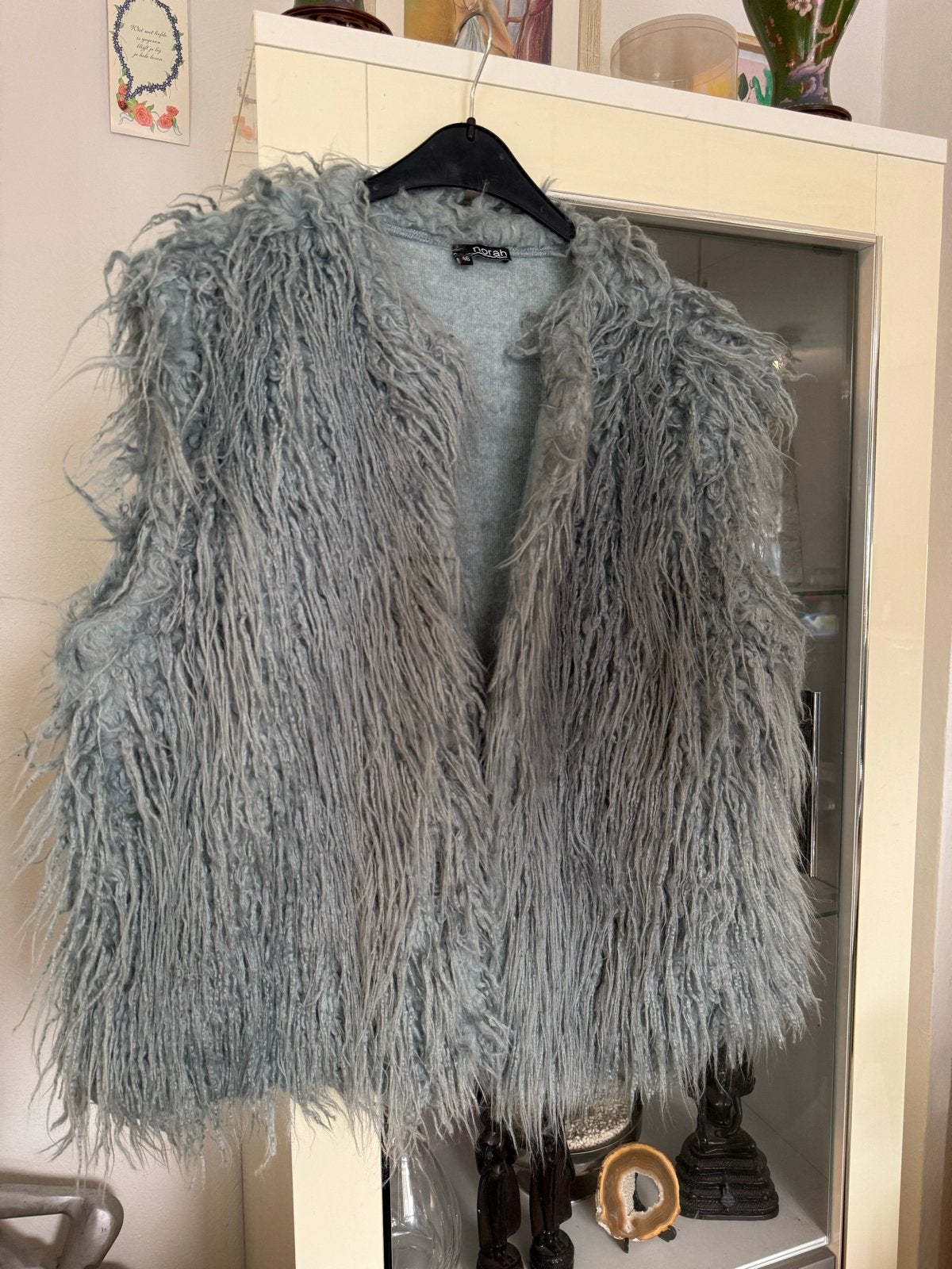 Norah Faux Fur Gilet Maat 46 past tot maat 50, Ophalen of Verzenden, Zo goed als nieuw, Blauw, Jasje of Colbert