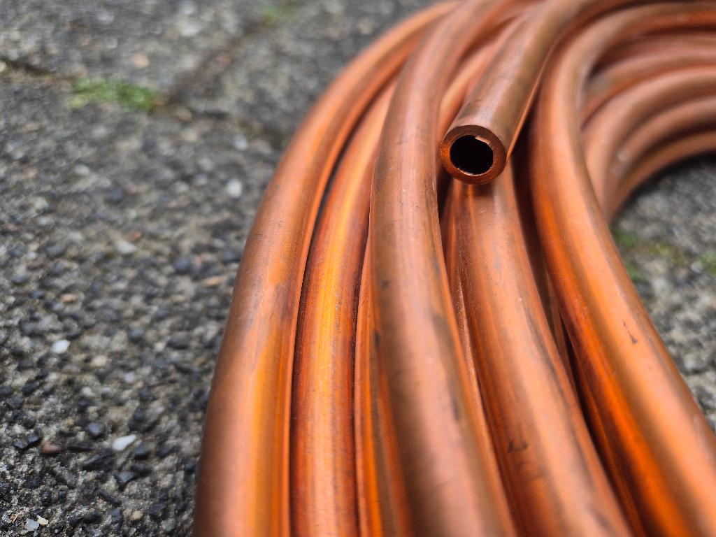 koperen buizen - diverse lengtes en diameters, Doe-het-zelf en Verbouw, Buizen en Afvoer, Zo goed als nieuw, Overige typen, Overige materialen