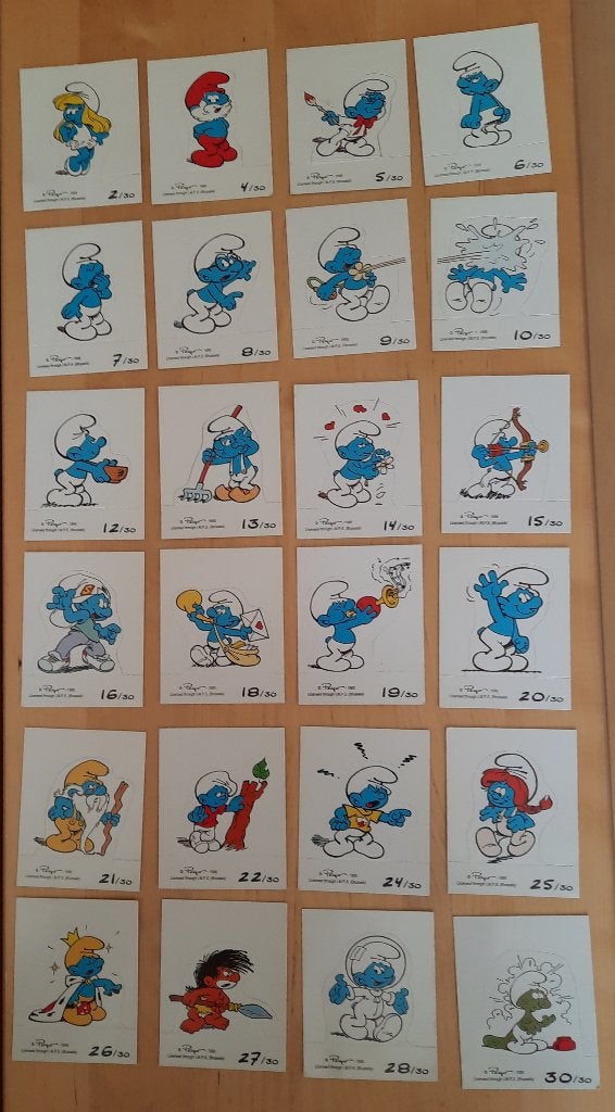 SMURFEN OPZET KAARTJES, Verzamelen, Ophalen of Verzenden, Kuifje, Beeldje of Figuurtje