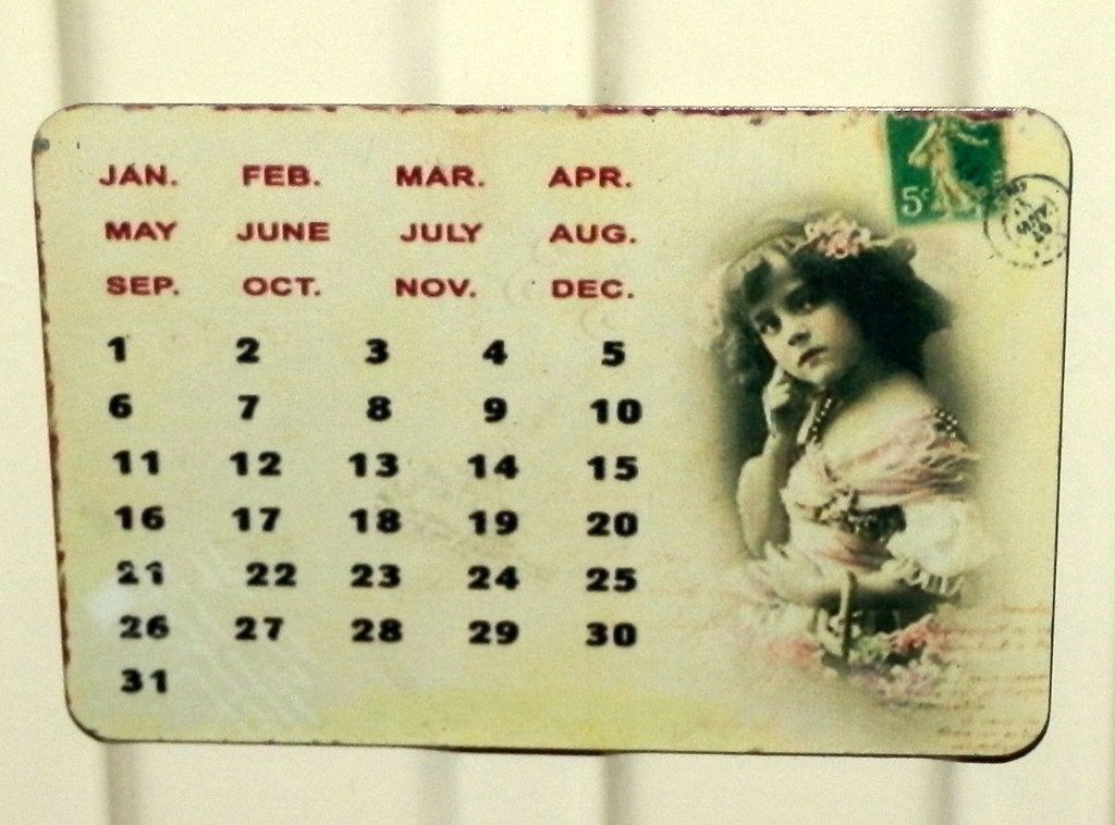 M3 koelkastmagneet nostalgisch kalenderkaartje, Verzamelen, Ophalen of Verzenden