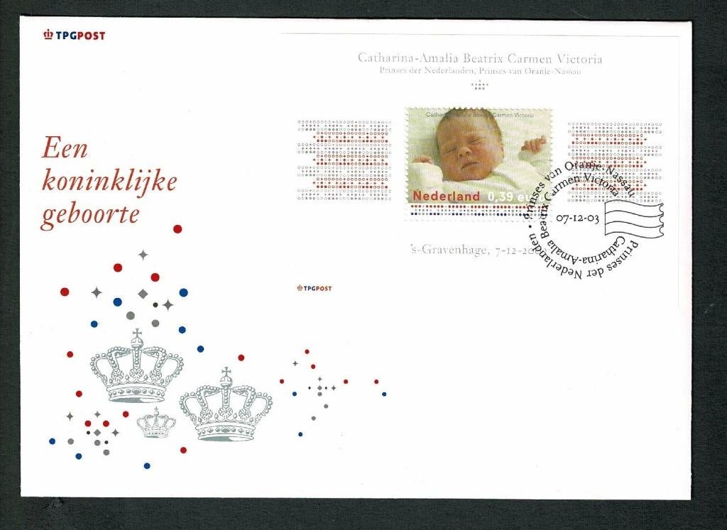 Nederland : TPGpost - Koninklijke geboorte - 7.12.2003, Verzenden, Envelop