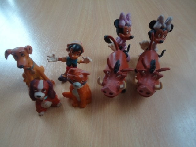 Diverse Disney figuren, oa Pinokkio, Pumbaa, Lady, Verzamelen, Ophalen of Verzenden, Overige figuren, Gebruikt, Beeldje of Figuurtje