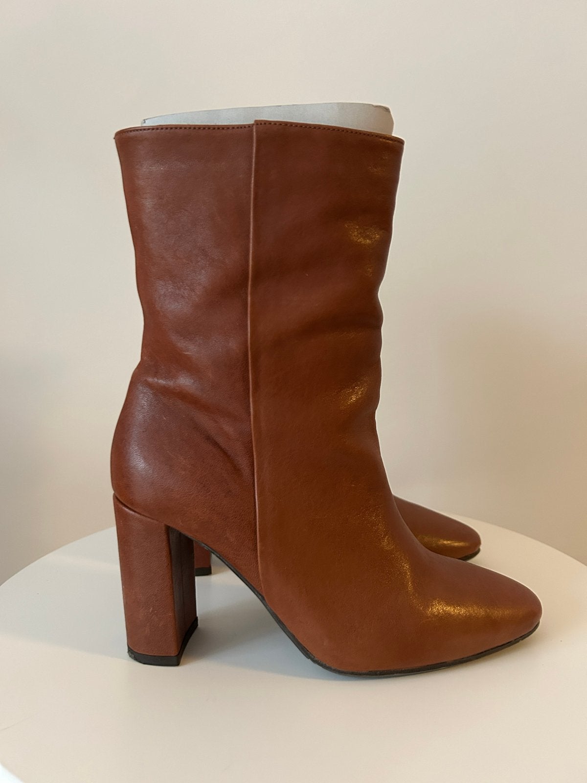 Billi Bi Cognac Leren Enkellaarzen Maat 36, Kleding | Dames, Ophalen of Verzenden, Zo goed als nieuw, Bruin, Lage of Enkellaarzen