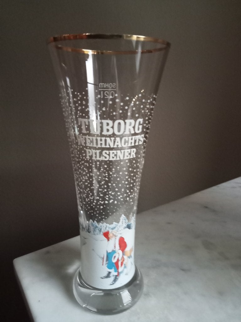 Tuborg Weihnachts Pilsener glas 0,2 L., Verzamelen, Ophalen of Verzenden, Zo goed als nieuw, Glas of Glazen, Overige merken