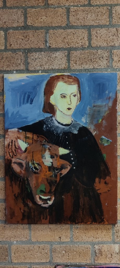 Schilderij Hans van der Ham, Abstract, Ophalen of Verzenden, Olieverf, Op houten frame