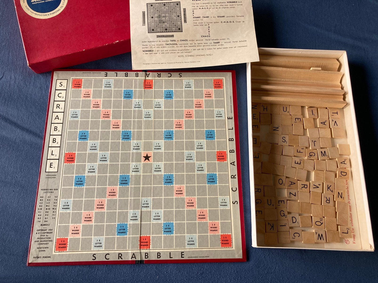 Vintage Scrabble spel met houten letters jaren 70/80, Een of twee spelers, Ophalen of Verzenden, Gebruikt