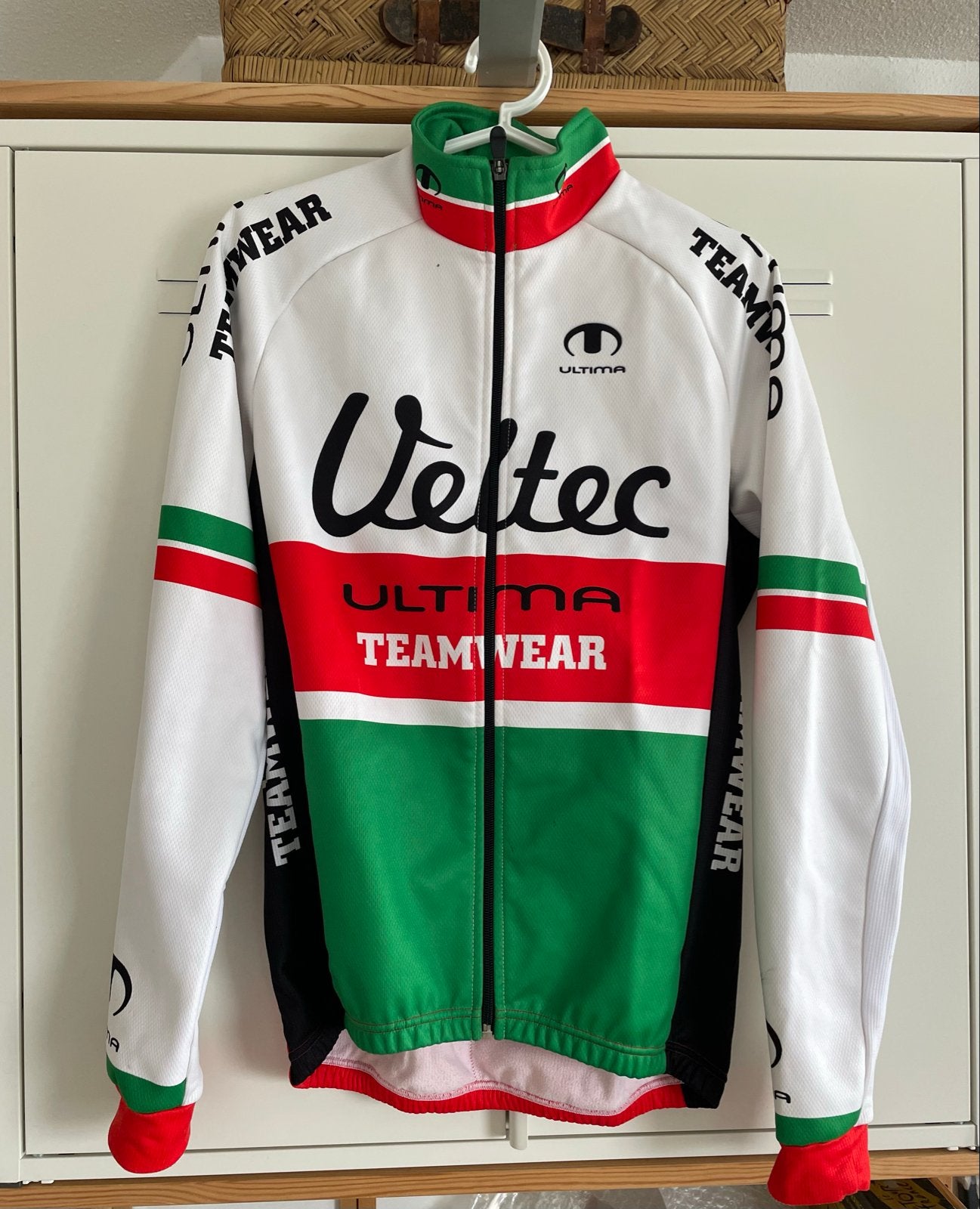 Ultima Veltec Teamwear Wielrenjack - Maat M/L, Maat 48/50 (M), Wit, Ophalen of Verzenden, Zo goed als nieuw