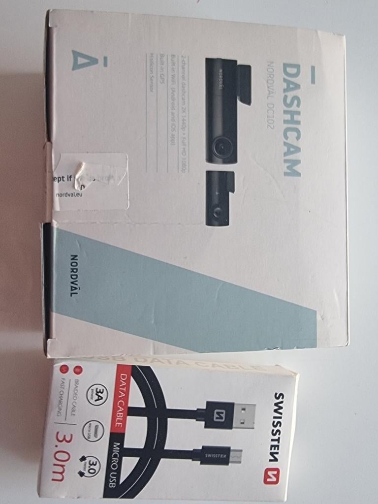 Nordval DC102 Dashcam 2K+ Full HD met GPS en WiFi, Ophalen of Verzenden, Nieuw