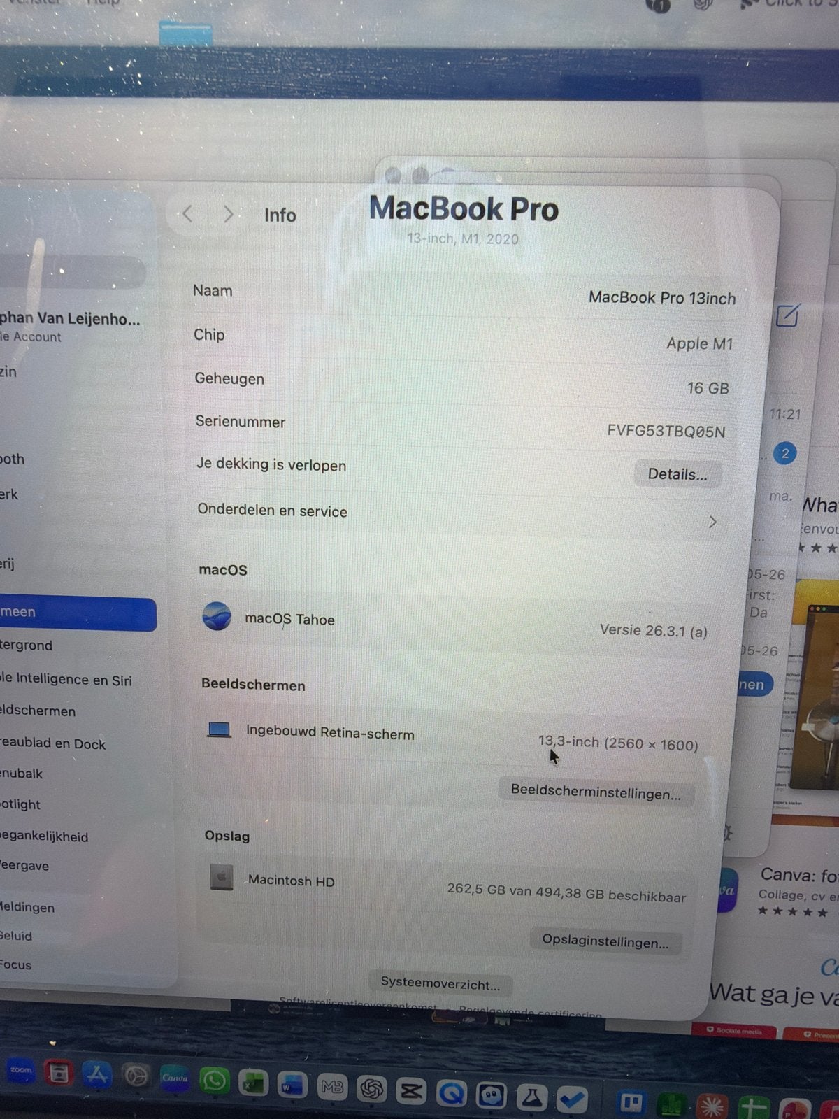 MacBook Pro 13-inch M1 2020 - 16GB RAM, 512GB SSD, MacBook Pro, 13 inch, 512 GB, Ophalen of Verzenden