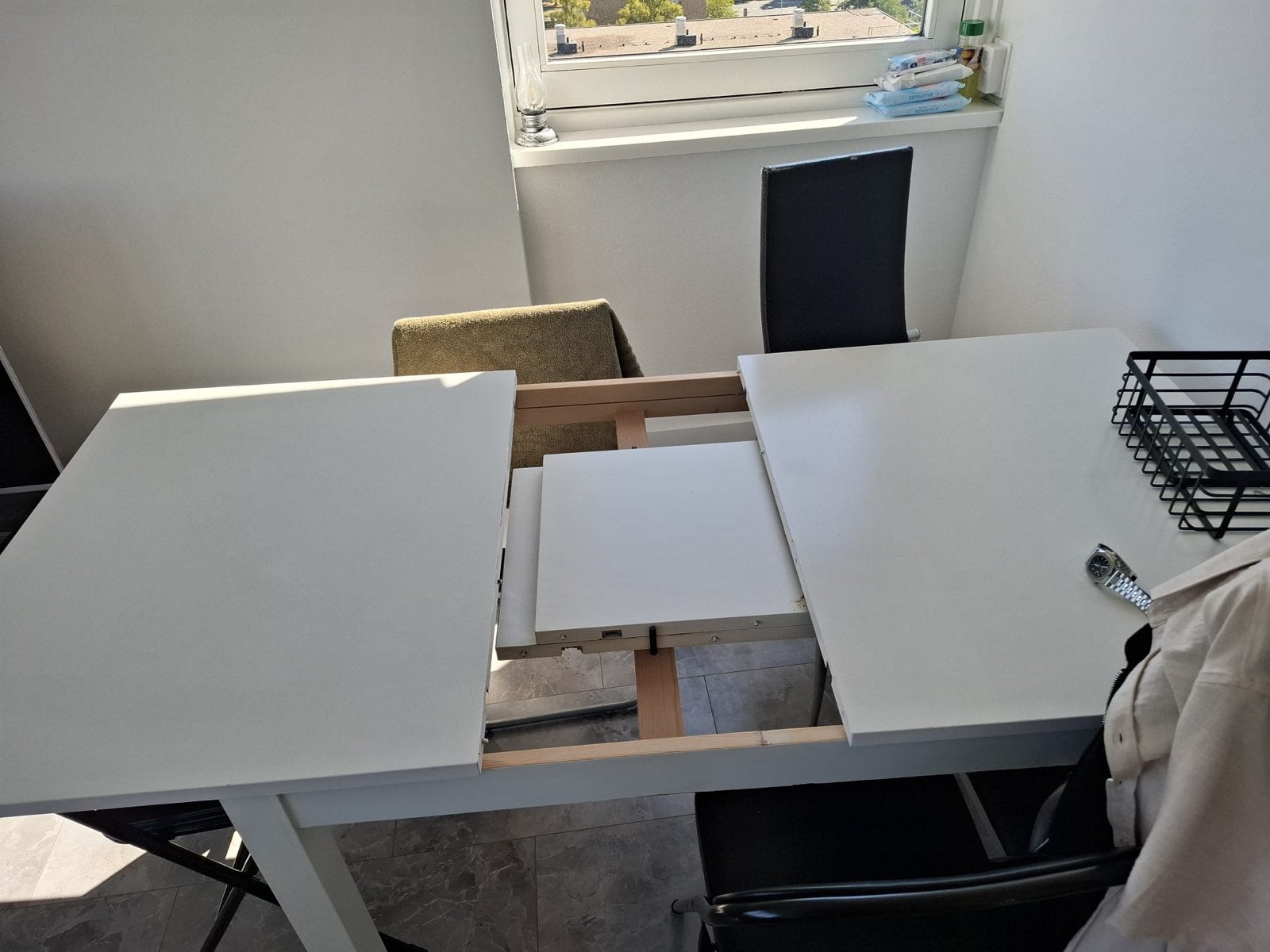 Uitschuifbare eettafel - Ideaal voor kleine en grote gezelsc, Ophalen, Gebruikt, 100 tot 150 cm, 50 tot 100 cm