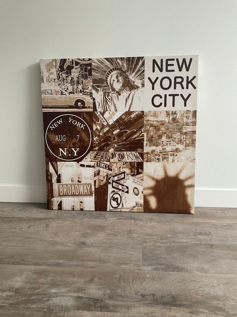 Canvas New York City wanddecoratie, 80x80x3,6 cm, Ophalen, Overige typen, Zo goed als nieuw, 75 tot 100 cm