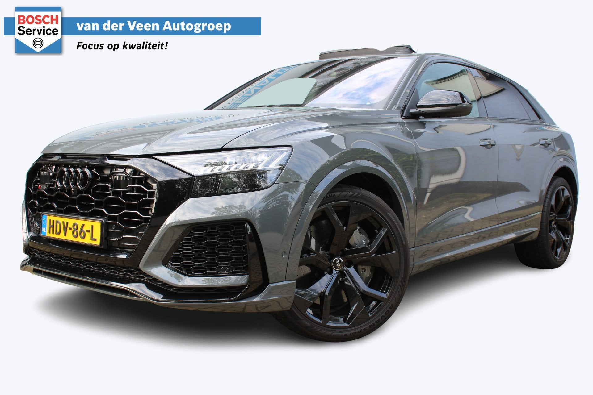 Audi Q8 4.0 TFSI RS Q8 quattro 600pk | Panorama dak | Kerami, Auto's, Audi, Automaat, 12 maanden, Gebruikt, Leder