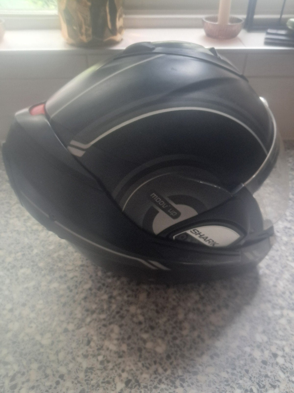 Shark evoline serie 3 helm maat M met nieuwe binnen voering., Motoren, Ophalen of Verzenden, Tweedehands, Jethelm, Shark