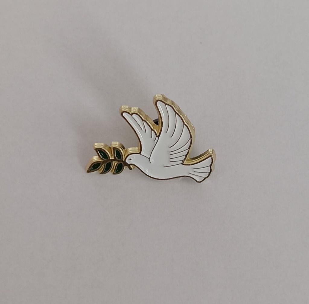 Vredesduif met olijftak broche, Overige materialen, Overige kleuren, Minder dan 4 cm, Nieuw