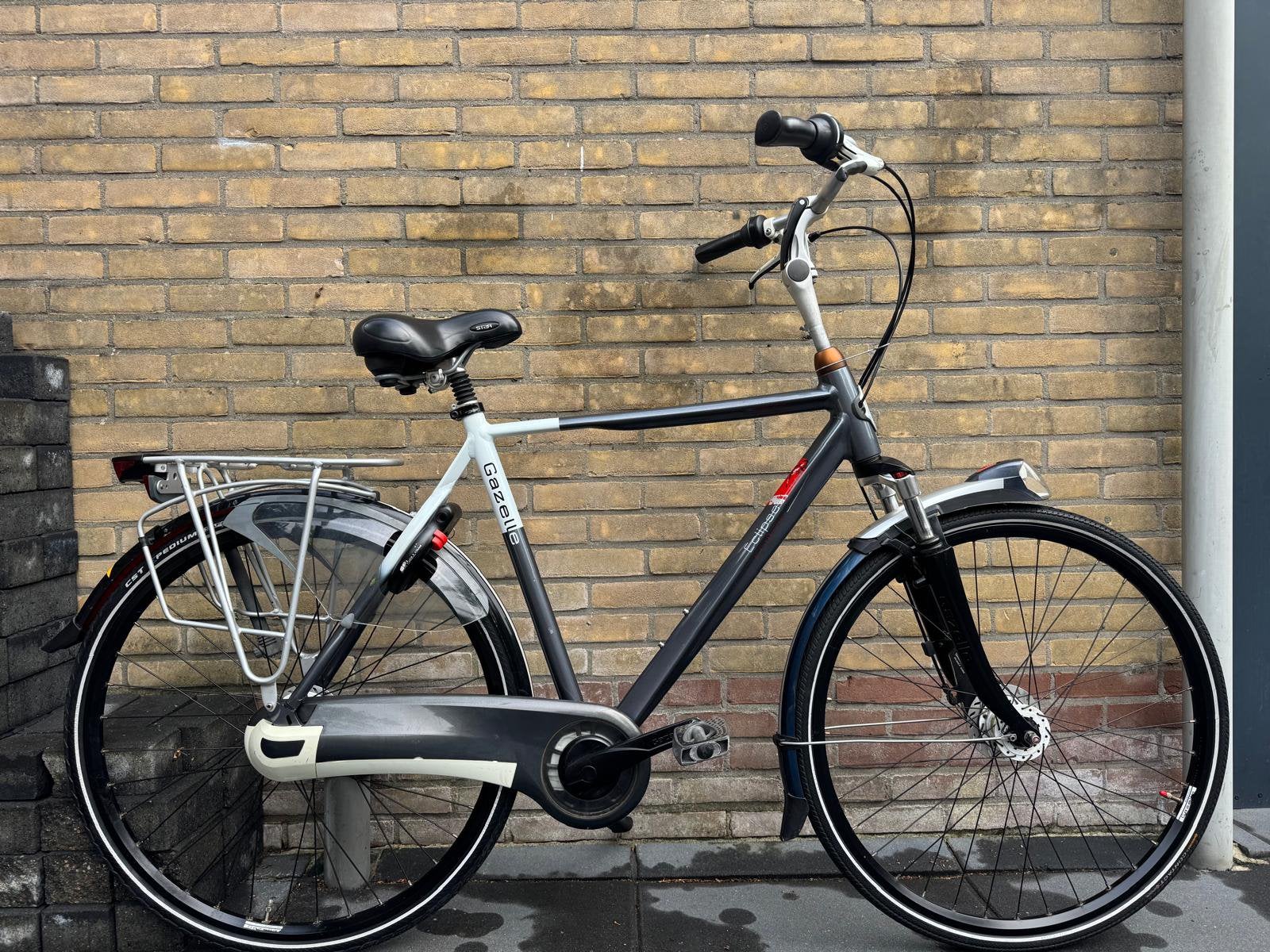 Stevige herenfieta Gazelle Eclipse 57cm, Ophalen, Versnellingen, Zo goed als nieuw, 57 tot 61 cm