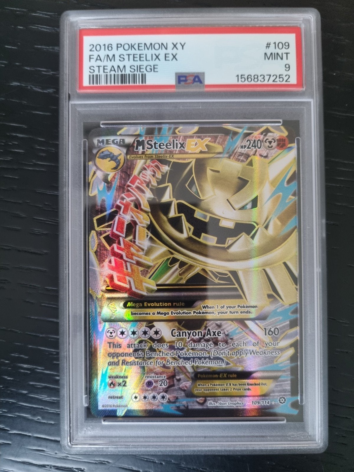 M Steelix ex 109/114 steam siege Psa 9 ! € 80, Ophalen of Verzenden, Nieuw, Losse kaart, Foil