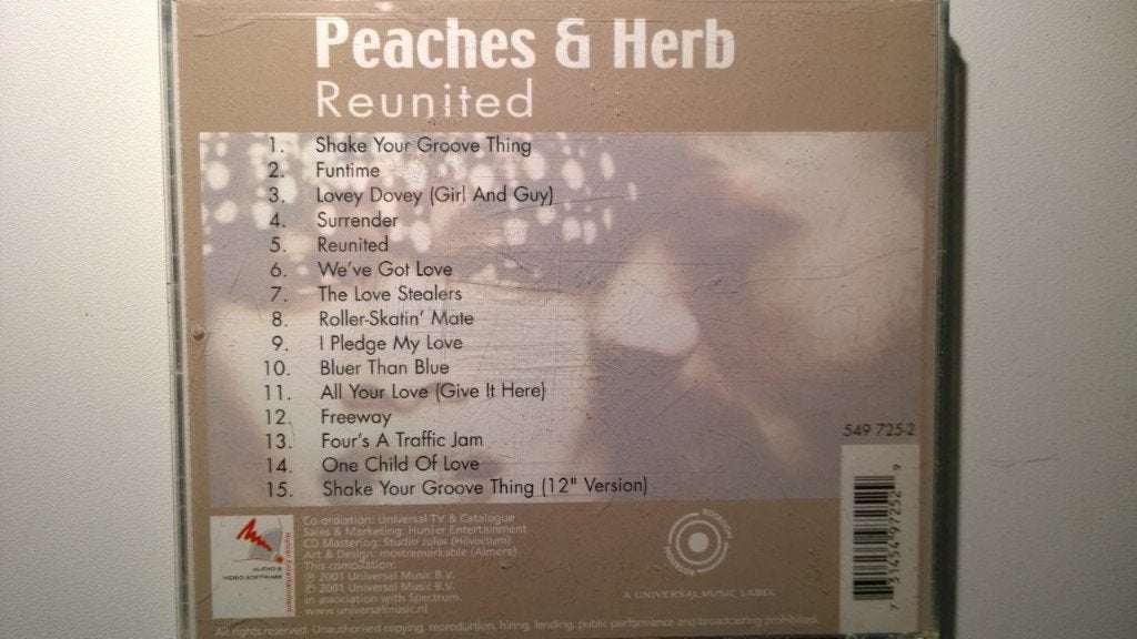 Peaches & Herb - Reunited, Ophalen of Verzenden, Zo goed als nieuw, Soul, Album