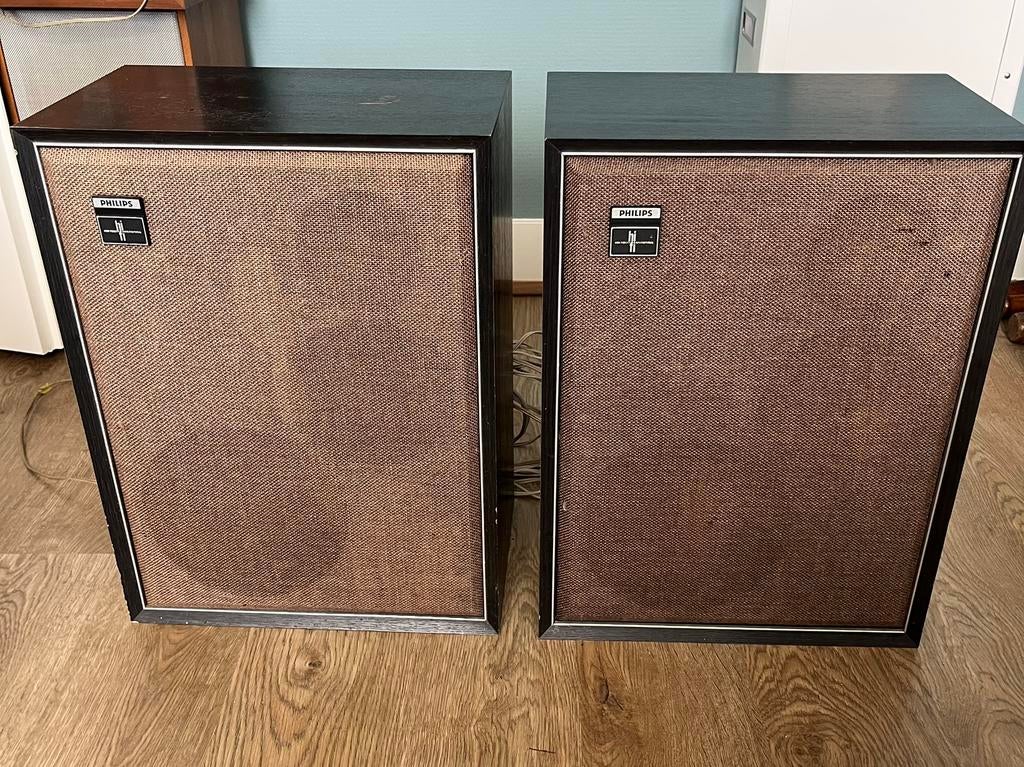 Philips Speakers vintage 22RH456 zwart 40W, Audio, Tv en Foto, Ophalen, Philips, Zo goed als nieuw, Minder dan 60 watt