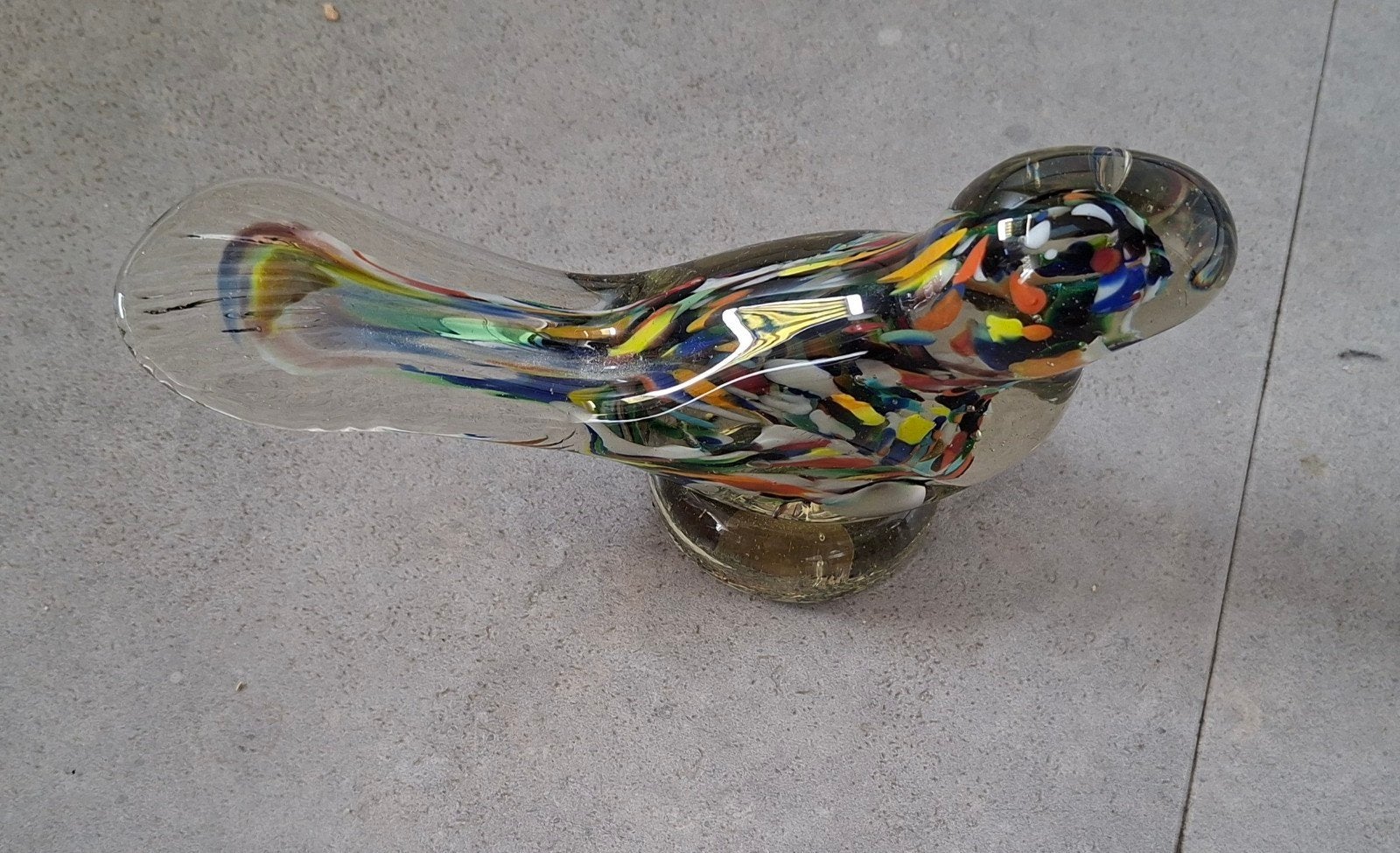 Glazen Vogel Beeldje 24cm Multicolor Mexico Esperanza, Antiek en Kunst, Kunst | Designobjecten, Ophalen of Verzenden