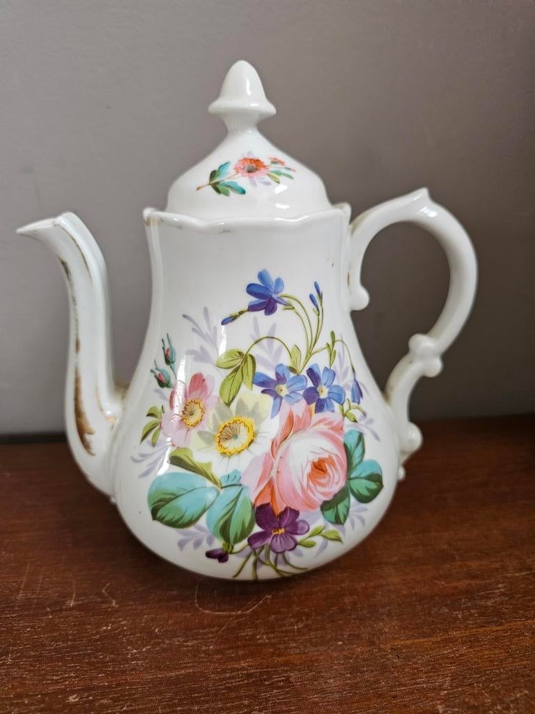 Vintage porseleinen Theepot met Bloemmotief in prima staat!, Antiek en Kunst, Ophalen of Verzenden