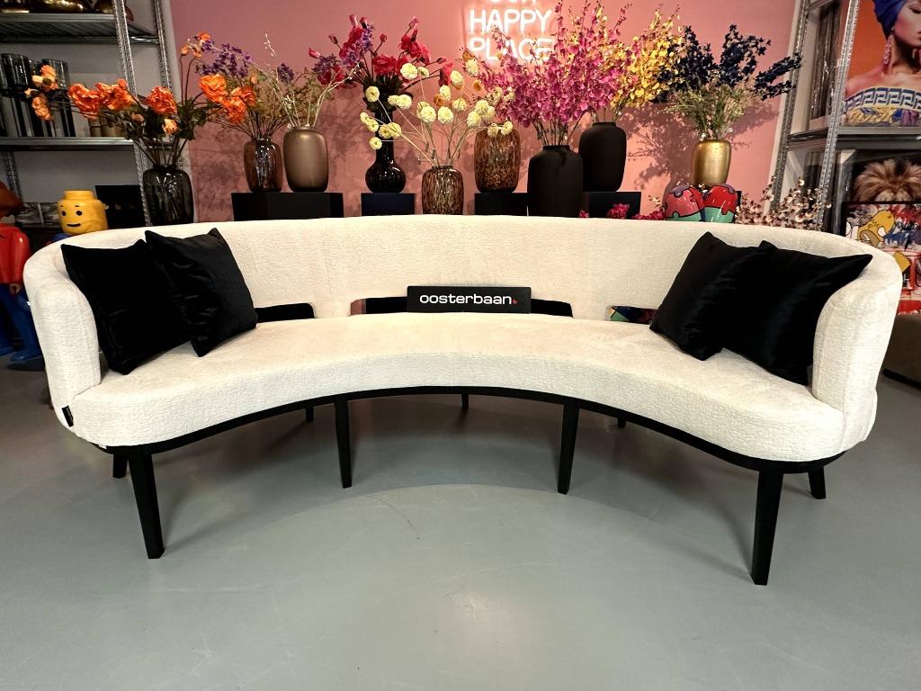 Luxe Velvet Teddy Eetkamerbank Alkmaar NIEUW Wit - Uniek, Info@oosterbaanwonen.nl, Luxe, Nieuw, Ophalen of Verzenden