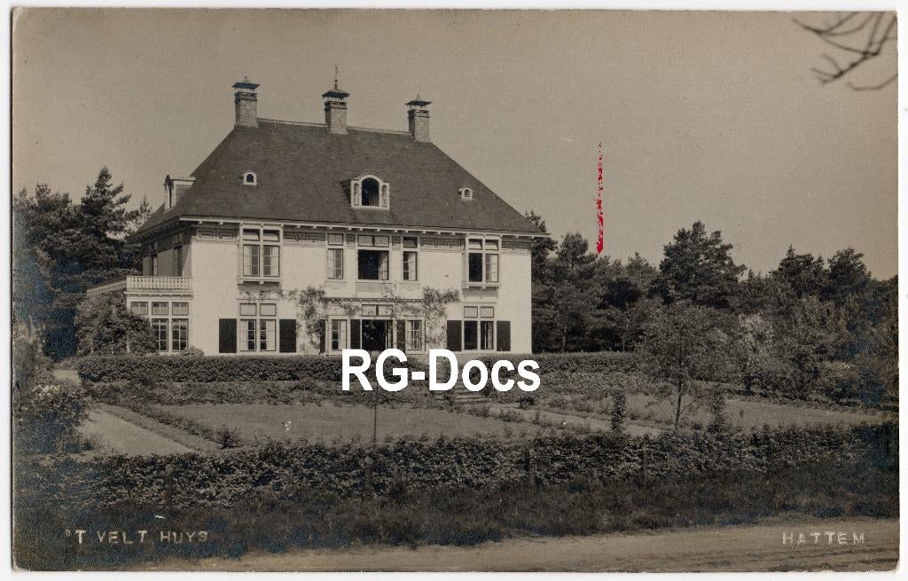 Ansichtkaart - Fotokaart 'T Velt Huys Hattem ca. 1920, Ophalen of Verzenden, Voor 1920, Ongelopen, Gelderland