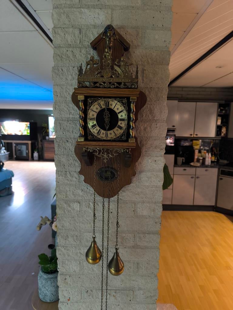 Antieke Zaanse klok met gewichten, Ophalen of Verzenden
