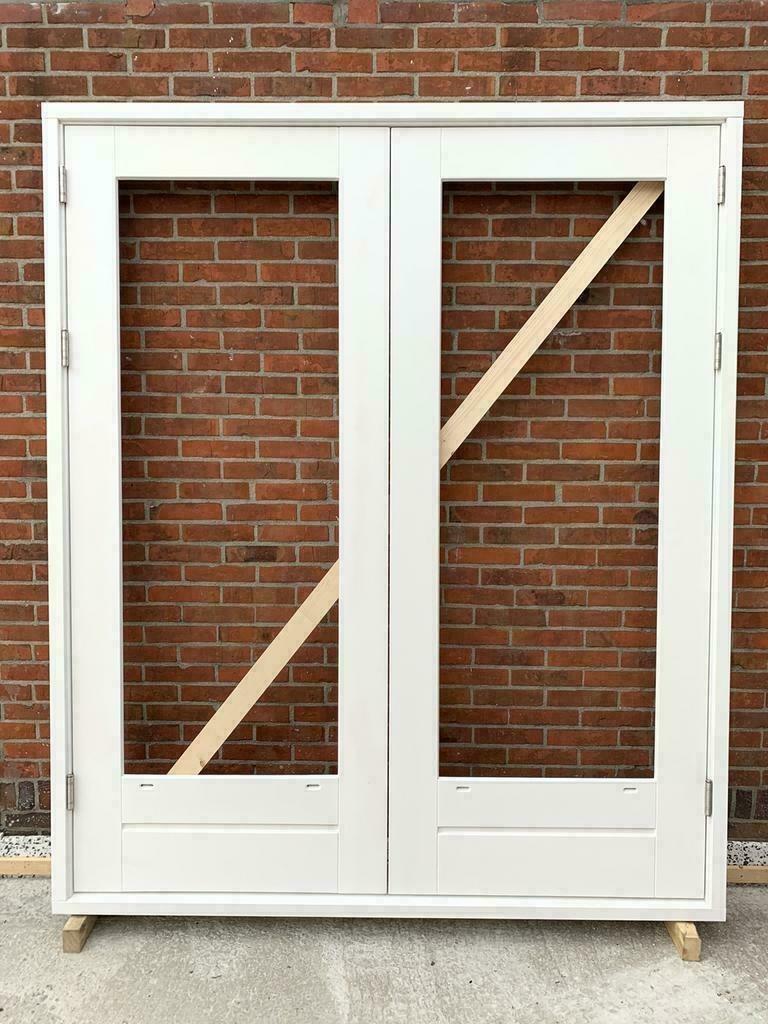 Openslaande deuren ( Meranti) met kozijn Tuindeuren achterpu, 120 cm of meer, Nieuw, Ophalen of Verzenden, Buitendeur