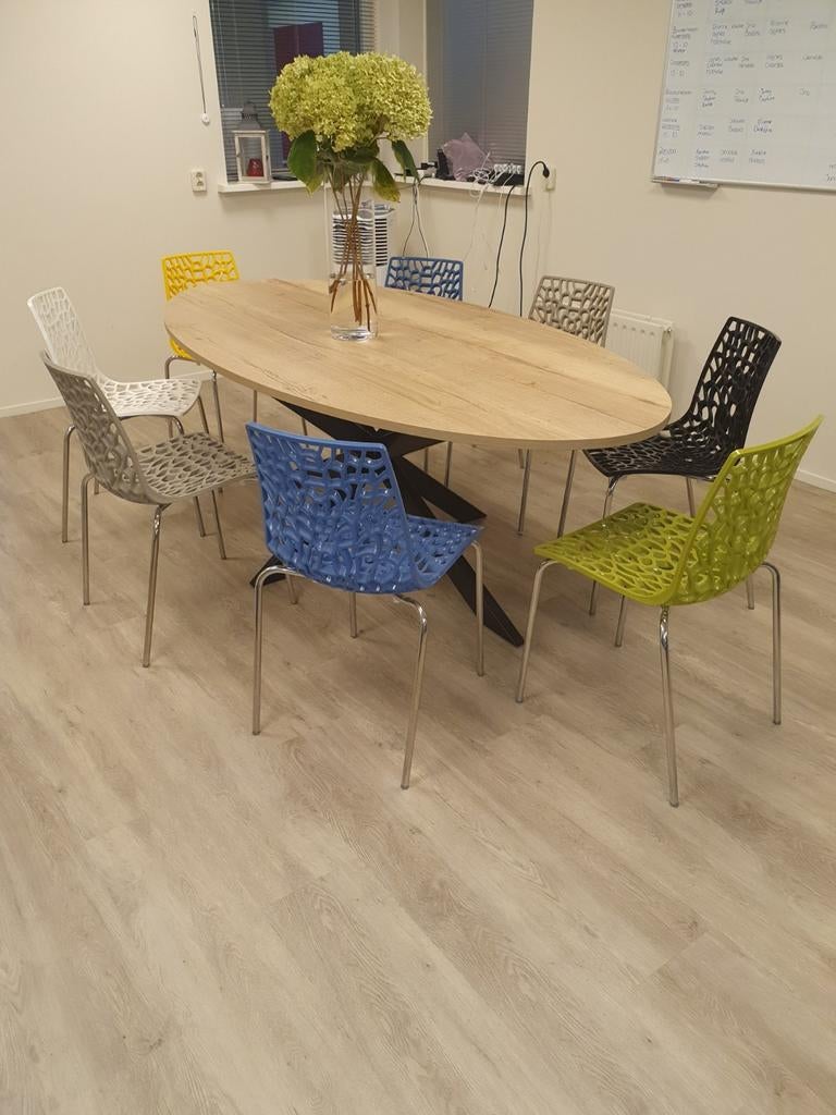 Nieuwe vergadertafel / eetkamertafel div maten en kleuren, Huis en Inrichting, Tafels | Eettafels, 100 tot 150 cm, Rond, Ophalen of Verzenden