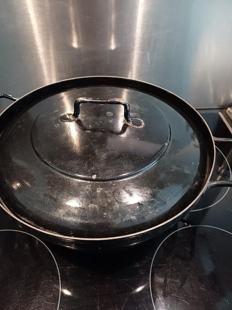 Braadpan / Bakpan - 30 cm doorsnee, Overige materialen, Gebruikt, Ophalen of Verzenden, Keramische plaat