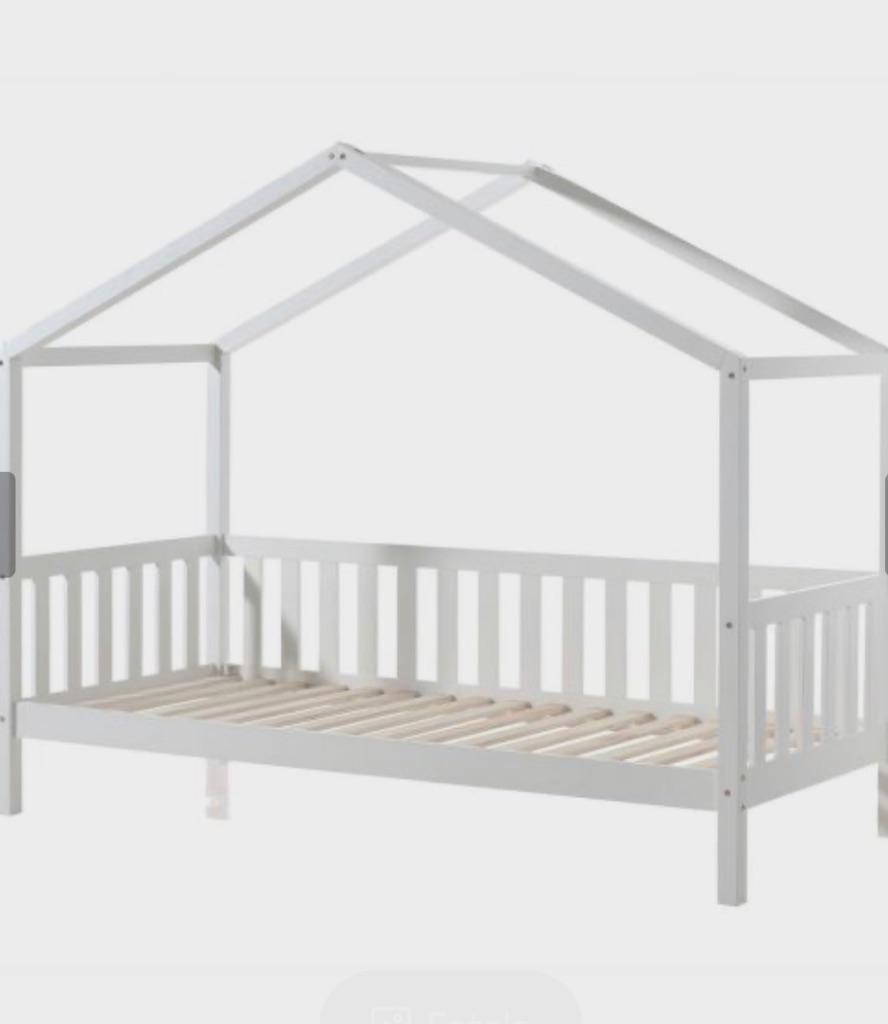 Vipak Dallas bed wit 90 x 200 incl matras tnw €180, 85 tot 100 cm, Zo goed als nieuw, 180 cm of meer, Ophalen