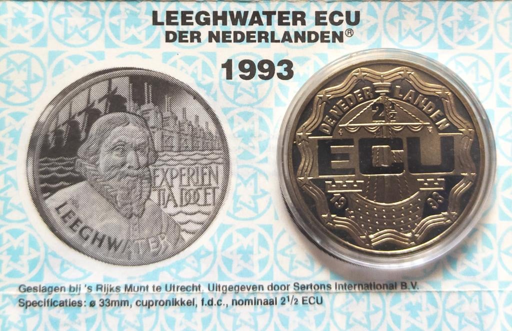 Leeghwater ECU 1993, Postzegels en Munten, Ophalen of Verzenden, Overige materialen, Nederland