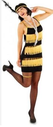 3 dlg Chaleston Flapper jurk mt L, Kleding | Dames, Ophalen of Verzenden, Nieuw, Maat 42/44 (L), Carnaval