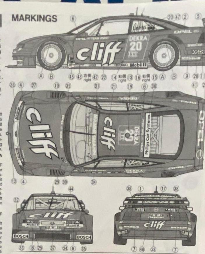 Opel CALIBRA CLIFF DTM Schaal 1:24, Auto, Groter dan 1:32, Ophalen of Verzenden, Zo goed als nieuw