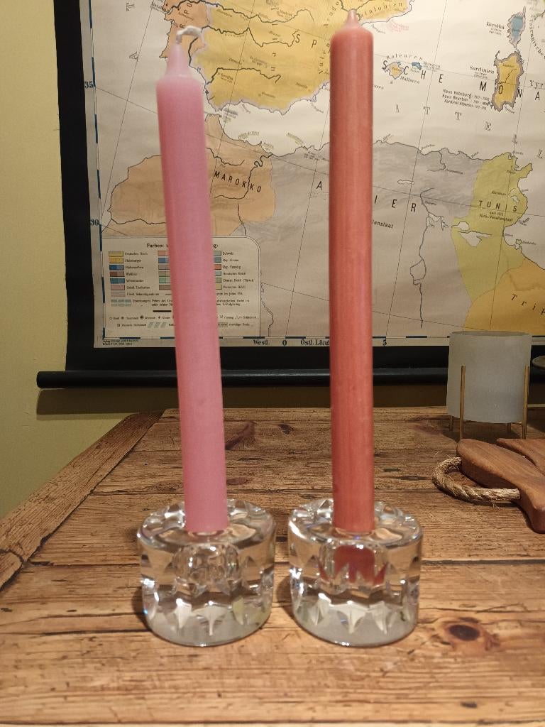 ORREFORS 2x kandelaar/kristal/candle/ZWEDEN, Antiek en Kunst, Curiosa en Brocante, Ophalen of Verzenden