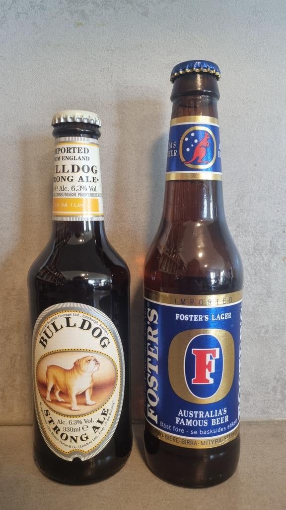Courage, Edinburgh set: Bulldog '03 & Foster’s import '01, Verzamelen, Biermerken, Ophalen of Verzenden, Zo goed als nieuw, Glas of Glazen