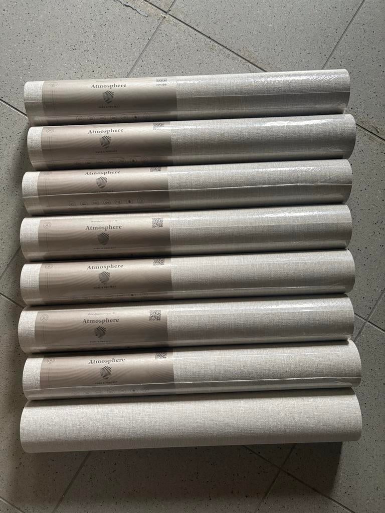 Hooked on Walls behang Neutralizer 01 / Plain 31602 - 8 roll, Ophalen of Verzenden, 10 tot 25 m², Beige