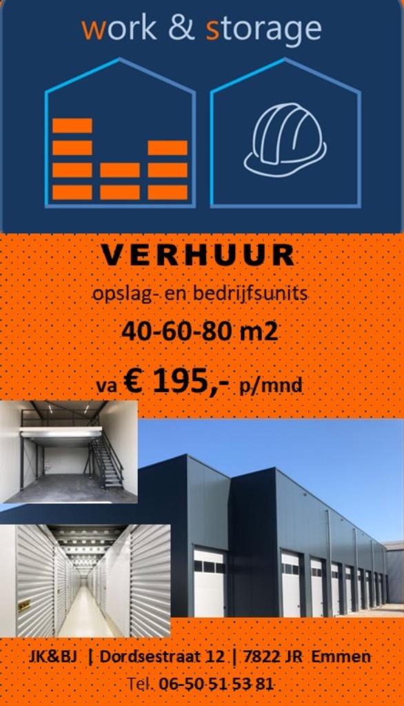 Bedrijfsunits  en opslagunits Emmen, 40 m², Huur, Bedrijfsruimte
