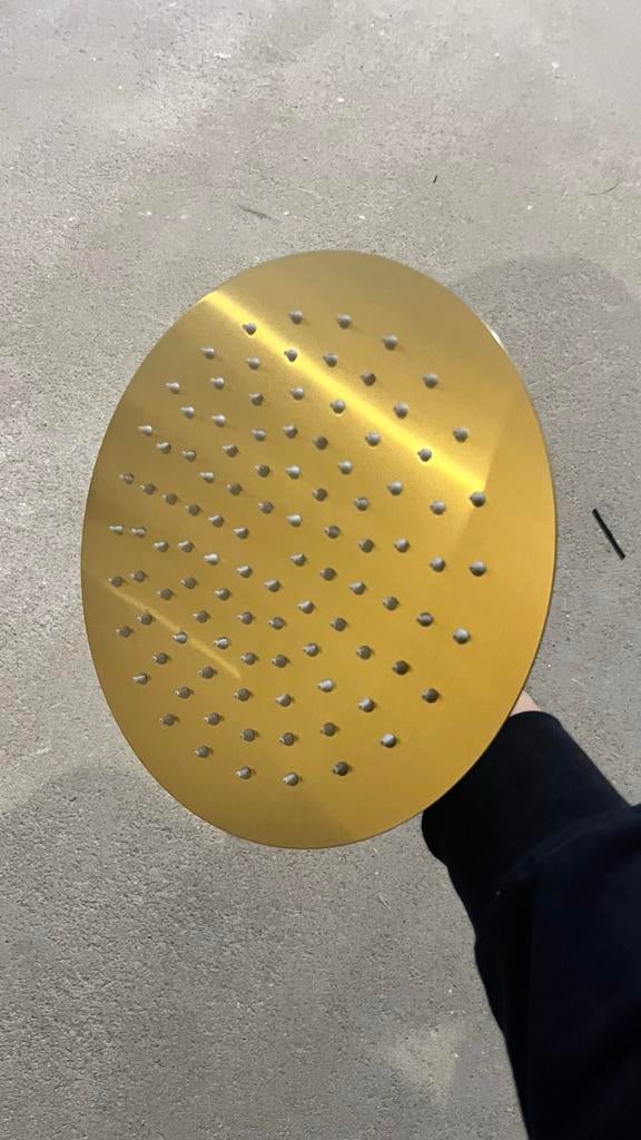 Mat Gouden Douchekop 25cm - mat messing, Ophalen of Verzenden, Nieuw, Met douche