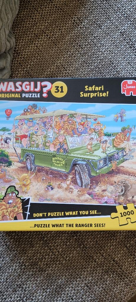 Puzzel 1000stuks Wasgij 31 safari, Ophalen, 500 t/m 1500 stukjes, Zo goed als nieuw, Legpuzzel