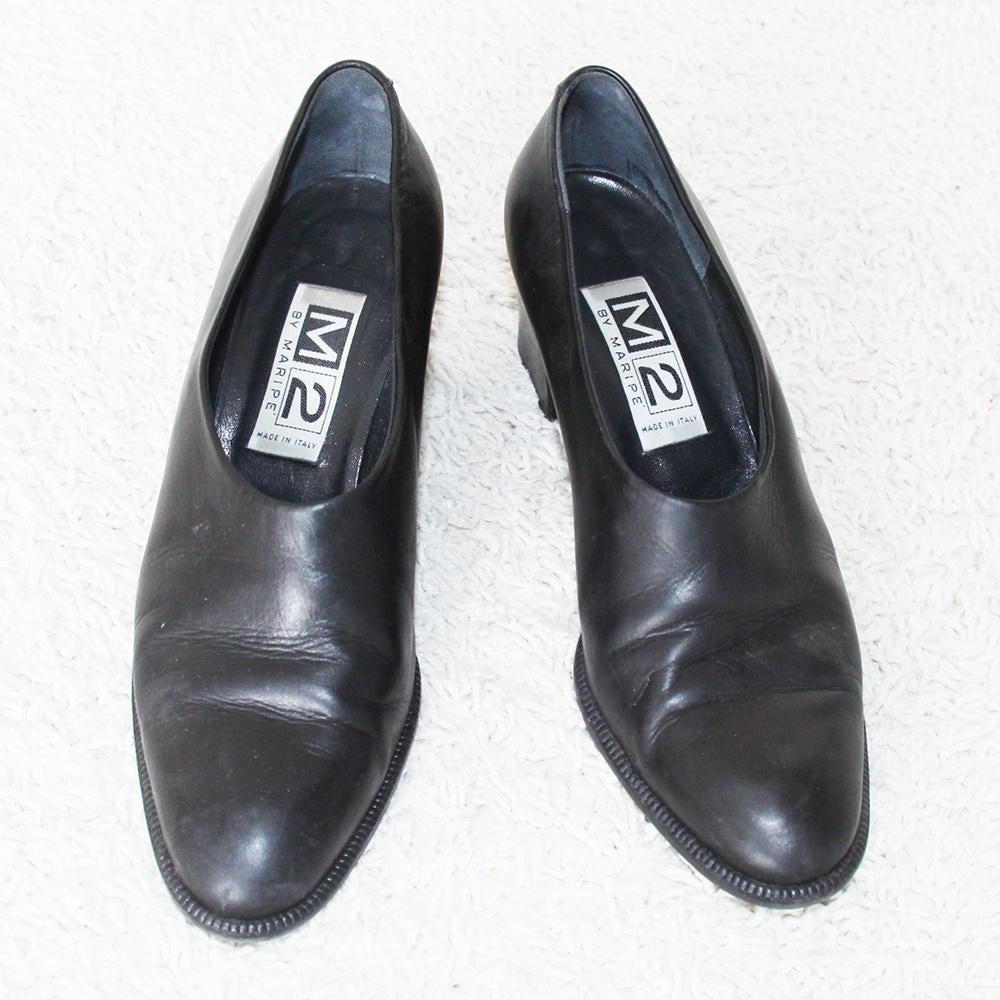 Leren M2 By Maripe Schoenen (Maat 38) € 40,-, Zwart, Overige typen, Ophalen of Verzenden, Zo goed als nieuw