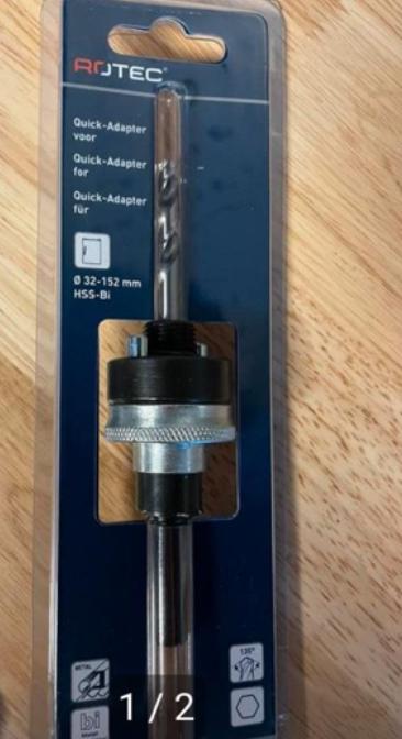 Quick-Lock gatzaaghouder met centreerboor NIEUW, Ophalen of Verzenden, Nieuw