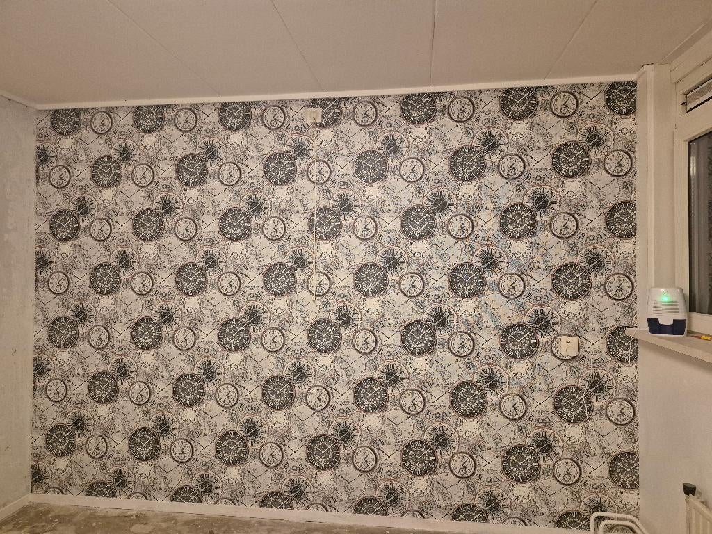 1 rol behang + reststuk genoeg voor een muur vab 2 65meter, Huis en Inrichting, Ophalen of Verzenden, Minder dan 10 m², Rood, Patroon