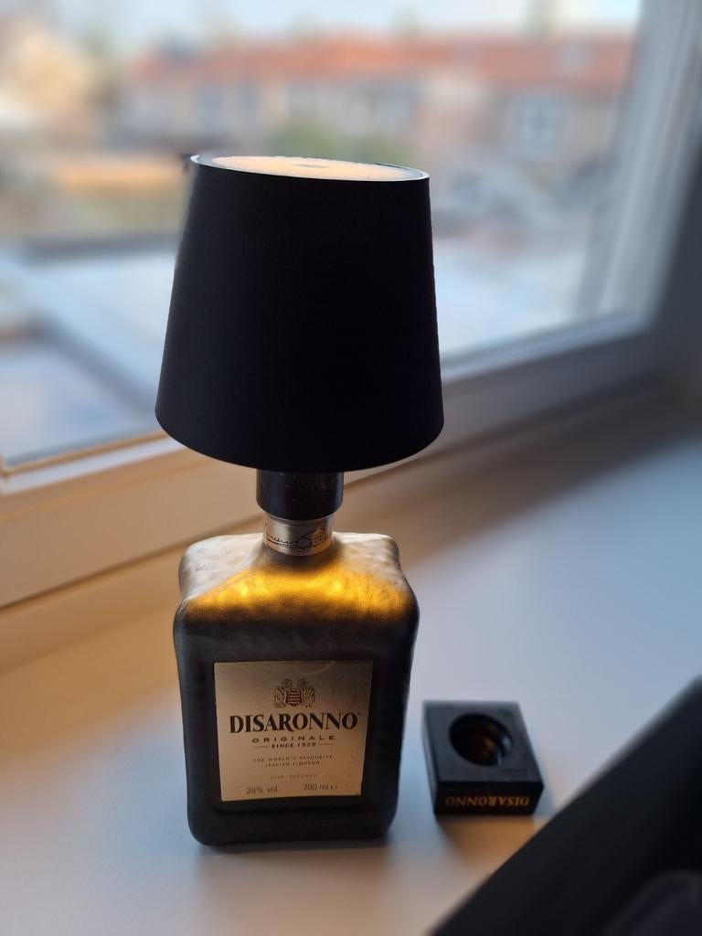 Flessenlamp met Verlichting - Uniek Design, Huis en Inrichting, Glas, Ophalen of Verzenden, Zo goed als nieuw, Minder dan 100 cm