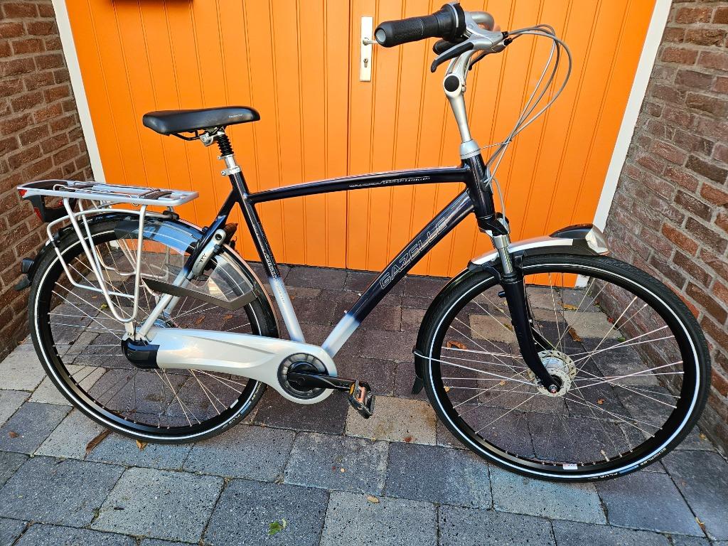 Gazelle Chamonix herenfiets, Fietsen en Brommers, Fietsen | Heren | Herenfietsen, Ophalen, Gebruikt, Versnellingen, 57 tot 61 cm