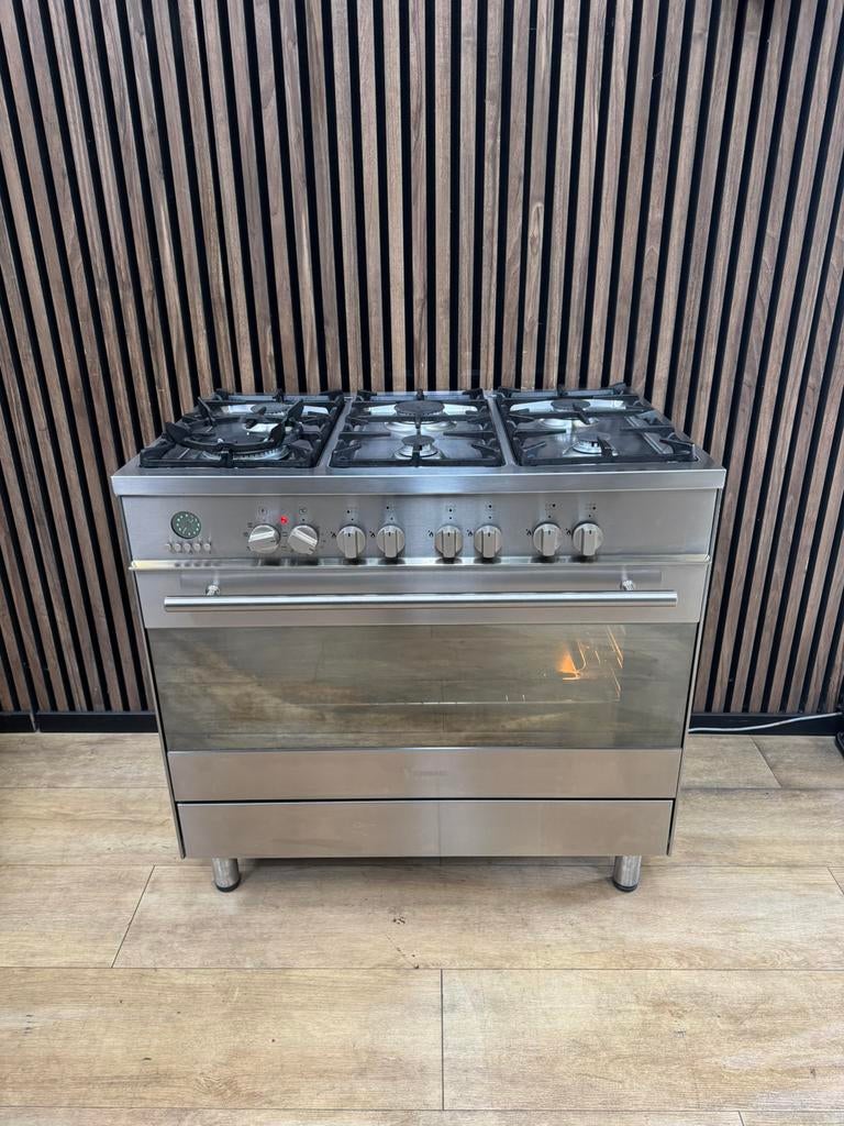 Mooie Rvs Boretti M-systeem Fornuis 90 cm (Gratis bezorgen), 5258sh, Ophalen of Verzenden, Zo goed als nieuw, Gas